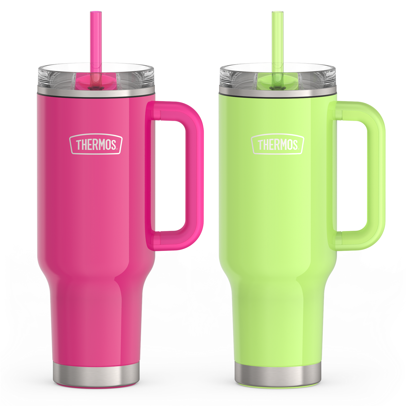 40oz Glossy Cup Holder Mug Bundle - Hot Pink & Lime