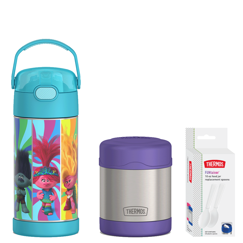 12oz Trolls FUNtainer® Water Bottle & 10oz Food Jar Bundle