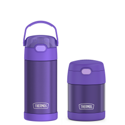 12oz FUNtainer® Water Bottle & 10oz Food Jar Bundle - Purple