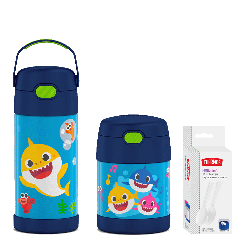 Baby Shark 12oz FUNtainer® Water Bottle & 10oz Food Jar Bundle