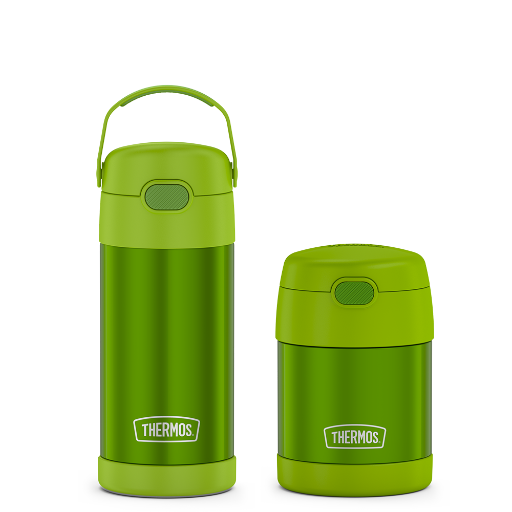 12oz FUNtainer® Water Bottle & 10oz Food Jar Bundle - Lime
