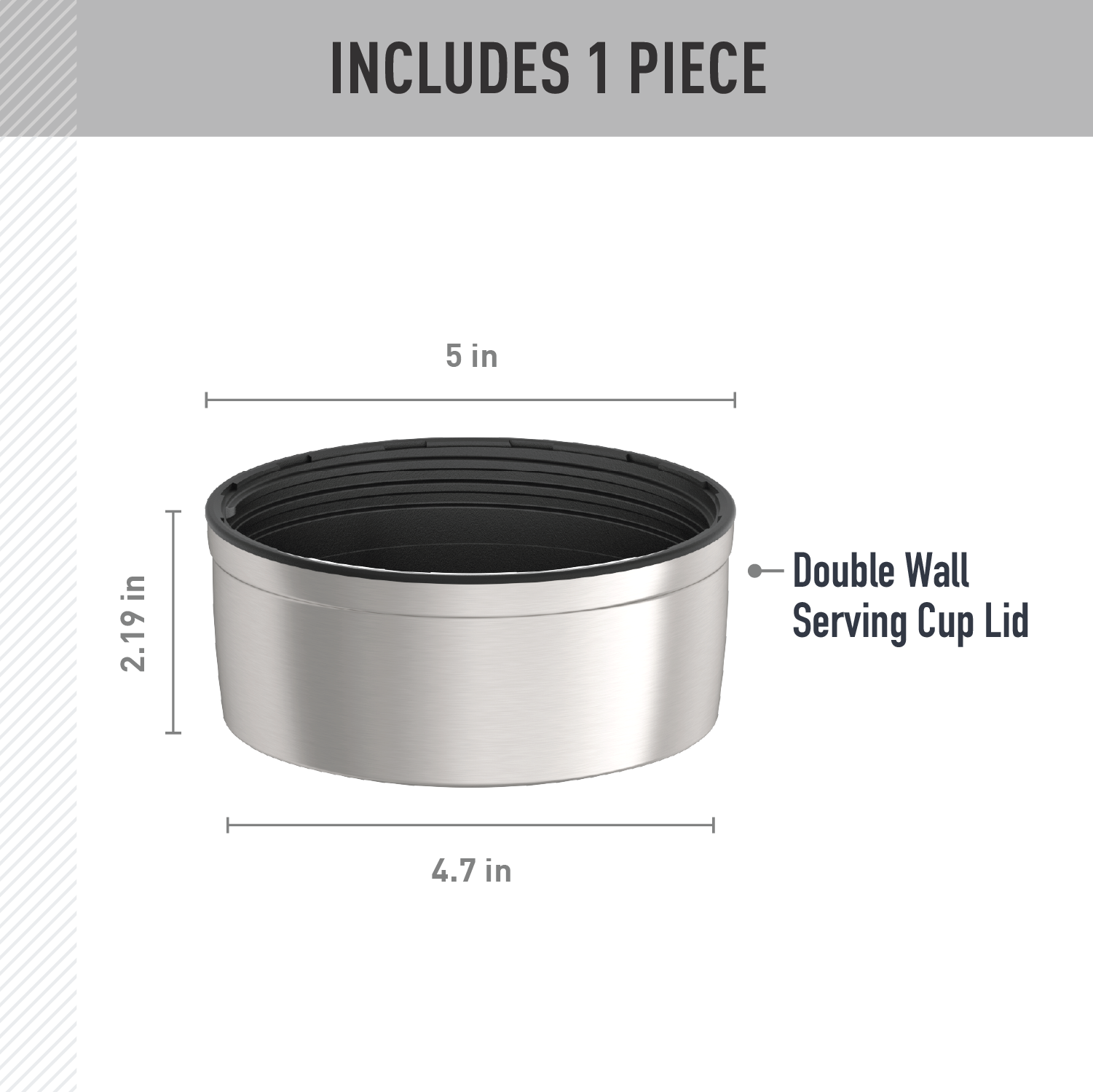 47oz STAINLESS KING™ FOOD JAR - REPLACEMENT SERVING CUP LID - Image 2