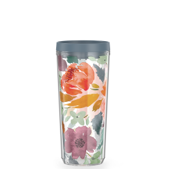24oz Double Wall Tumbler Watercolor Floral