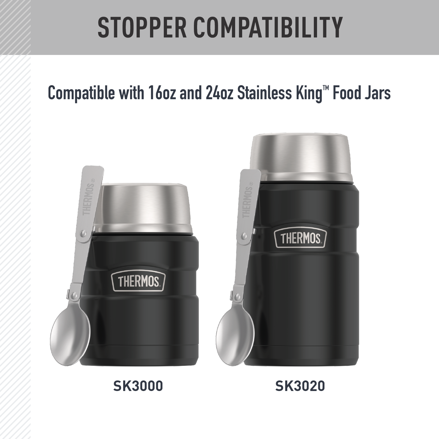16oz + 24oz STAINLESS KING™ FOOD JAR - REPLACEMENT STOPPER - Image 3
