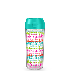 18oz Double Wall Water Bottle Multi Colored Rows